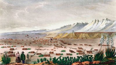Santa Fe, New Mexico, omkring 1848. (tryk) af C.B. Graham