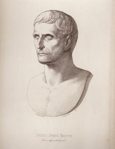 Portræt af Lucius Junius Brutus, indgraveret af B.Barloccini, 1849 af C.C Perkins