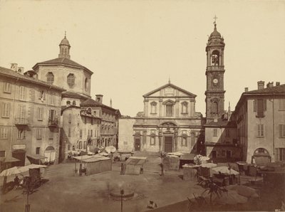 Udsigt over Milano: Piazzo Santo Stefano af C.D. Wagner
