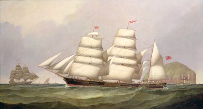 Barken "Udaunted" ud for Ailsa Craig, med handelsskibe udenfor af C.H. Fyfe