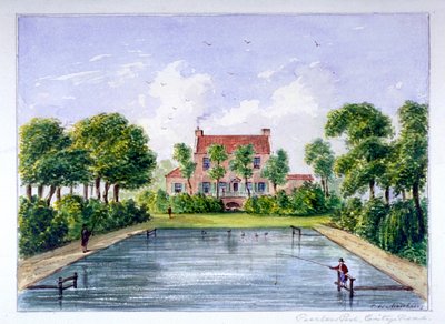 Folk, der fisker i Peerless Pool, City Road, Finsbury, London, C1800. af CH Matthews