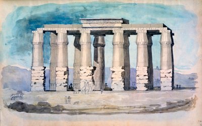 Gammelt egyptisk tempel, Egypten, 1800-tallet af CH Smith