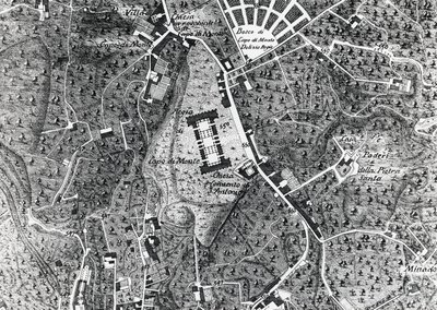 Bykort over Napoli med Capodimonte, detaljer fra Duke Of Noja-kort af J.B. and Brown J. Rowbotham