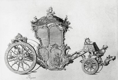Design til rokokovogn, gravering af J.B. and Brown J. Rowbotham