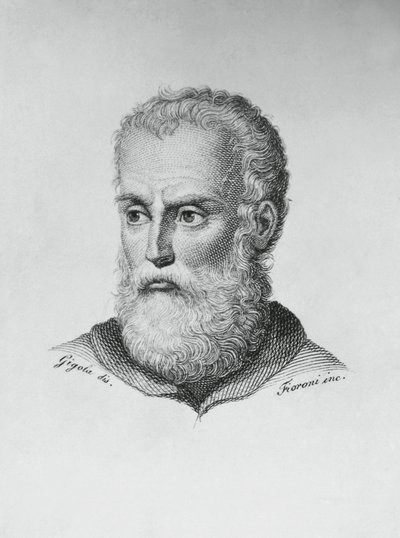 Portræt af Annibale Caro (1507-1566), italiensk forfatter og digter, gravering af Ado Fioroni (aktiv 1812-1833) efter tegning af Giovanni Battista Gigola (1767-1841) af J.B. and Brown J. Rowbotham