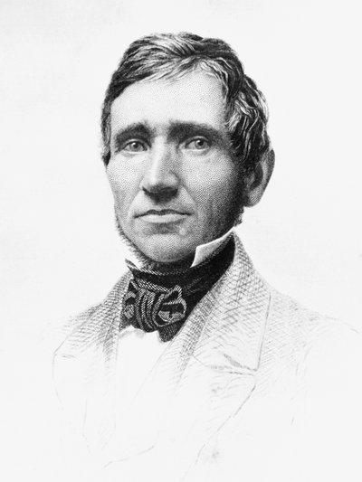 Portræt af Charles Goodyear (1800-1860), amerikansk autodidakt kemiker og opfinder, der udviklede vulkaniseret gummi, gravering af J.B. and Brown J. Rowbotham