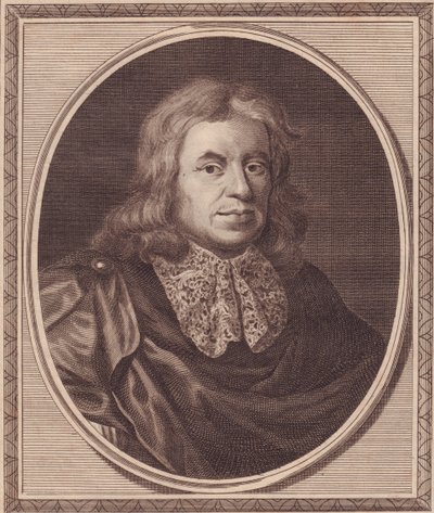 Portræt af den engelske læge Thomas Sydenham (1624-1689), kobberstik af John Goldar (1729-1795) fra maleri af P Lely af J.B. and Brown J. Rowbotham