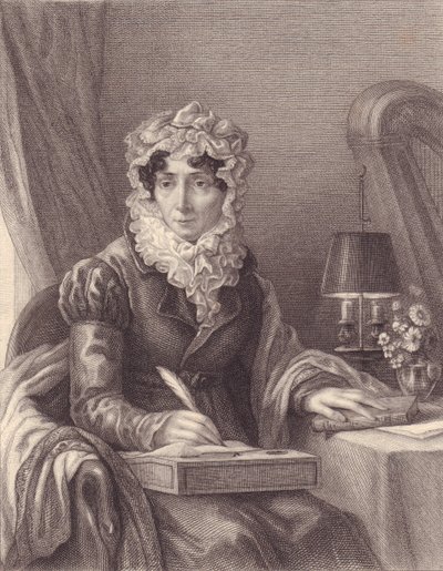 Portræt af den franske forfatter Stephanie-Felicite Ducrest de Saint Aubin, Madame de Genlis (1746-1830), gravering af J.B. and Brown J. Rowbotham
