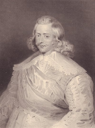 Portræt af spansk kardinal og general Ferdinand af Habsburg (1609-1641), gravering af J.B. and Brown J. Rowbotham
