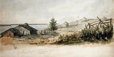 Fort Henry, Kingston, Ontario, Canada, 8. september 1832 (akvarel på papir) af C.J. Gibson