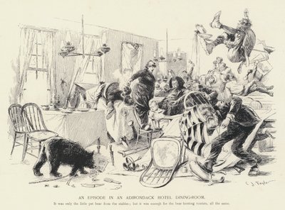 En episode i en Adirondack Hotel Spisestue (litho) af C.J. Taylor