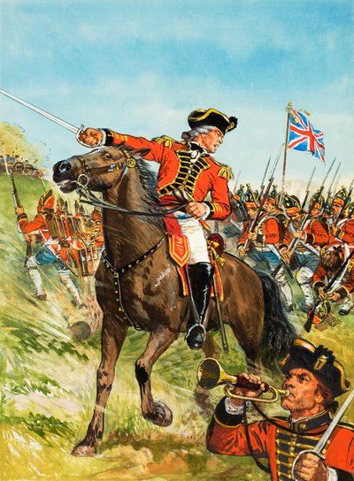 Den amerikanske uafhængighedskrig (gouache på papir) af C.L. Doughty