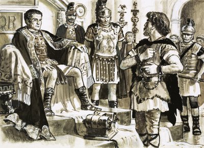 Caractacus konfronterer kejser Claudius af C.L. Doughty
