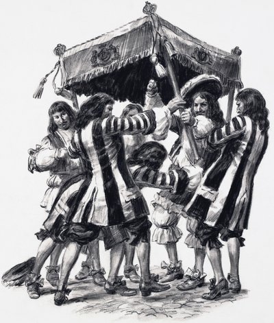 Kroning af Charles II (gouache på papir) af C.L. Doughty
