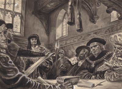 Stjernekammerets domstol (gouache på papir) af C.L. Doughty