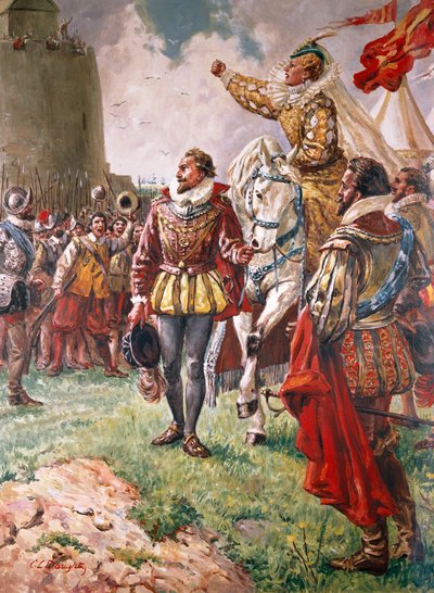 Elizabeth I (1533-1603) The Warrior Queen (gouache på papir) af C.L. Doughty