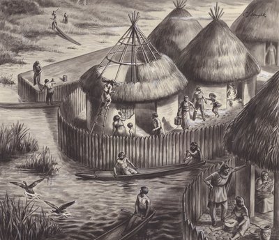 Søboere ved Glastonbury (gouache på papir) af C.L. Doughty