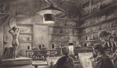 Life class på Royal Academy, London af C.L. Doughty