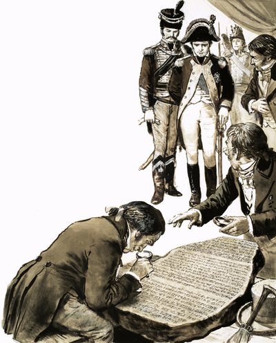Napoleon hentede lærde ind for at løse hemmelighederne bag de gamle sprog i Rosetta-stenen af C.L. Doughty
