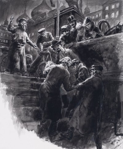 Tjajkovskijs selvmordsforsøg (gouache på papir) af C.L. Doughty