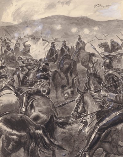 The Charge Of The Light Brigade (gouache på papir) af C.L. Doughty