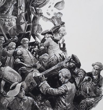 The Hoax på New Theatre, Haymarket (gouache på papir) af C.L. Doughty
