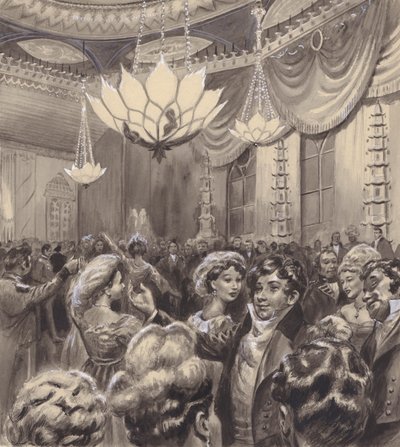 The Prince Regent at the Brighton Pavilion (gouache på papir) af C.L. Doughty