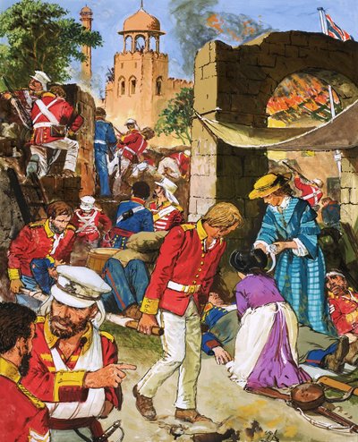 Situationen for de britiske styrker ved Cownpore blev værre for hver dag. af C.L. Doughty