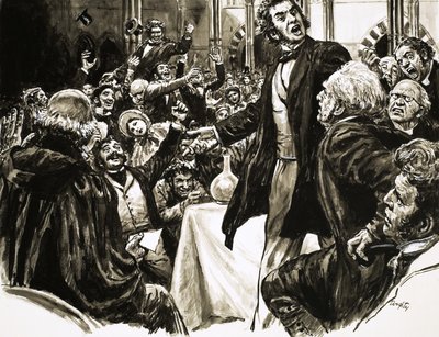Thomas Huxley på forelæsningsplatformen af C.L. Doughty