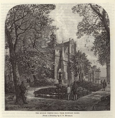 Middle Temple Hall fra Fountain Court af C.O. Murray