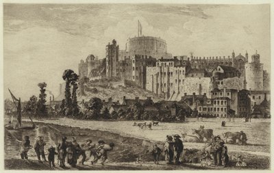 Windsor Castle i det attende århundrede (gravering) af C.O. Murray