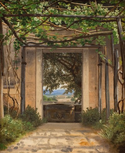 En pergola, Italien af Christoffer Wilhelm Eckersberg
