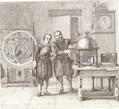 Christian IV besøger Tycho Brahe på Uranienborg af Christoffer Wilhelm Eckersberg