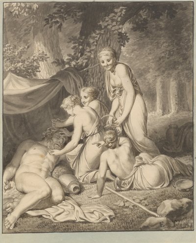 Den sovende Silen vækkes af Bacchantinder af Christoffer Wilhelm Eckersberg