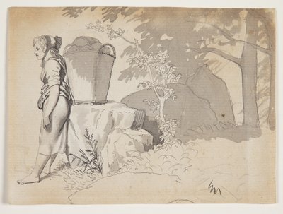 En bondekvinde hviler sig af Christoffer Wilhelm Eckersberg