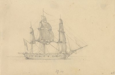 En korvet. af Christoffer Wilhelm Eckersberg