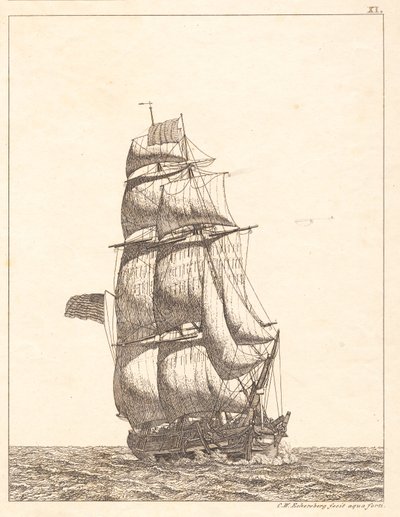 En nordamerikansk brig af Christoffer Wilhelm Eckersberg