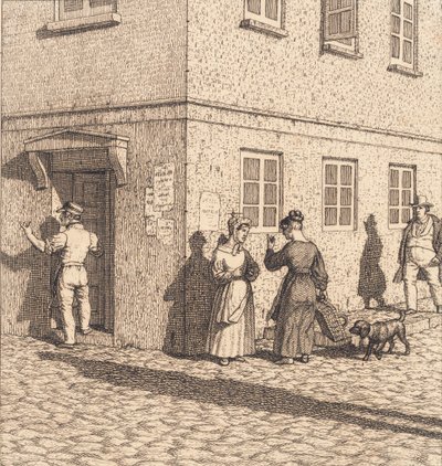 Et gadehjørne. Illustration til "Linearperspectiven", Tavle VII af Christoffer Wilhelm Eckersberg