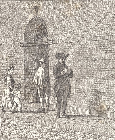 Foran en kirkedør af Christoffer Wilhelm Eckersberg