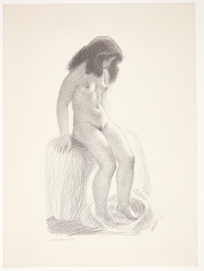 Fra en forstue. Forstudie til "Linearperspectiven, Tavle VI" af Christoffer Wilhelm Eckersberg