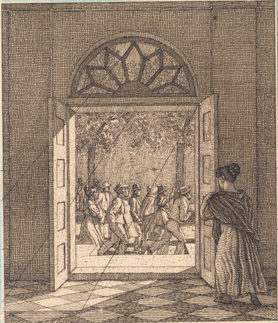 Fra en forstue. Illustration til "Linearperspectiven", Tavle VI af Christoffer Wilhelm Eckersberg