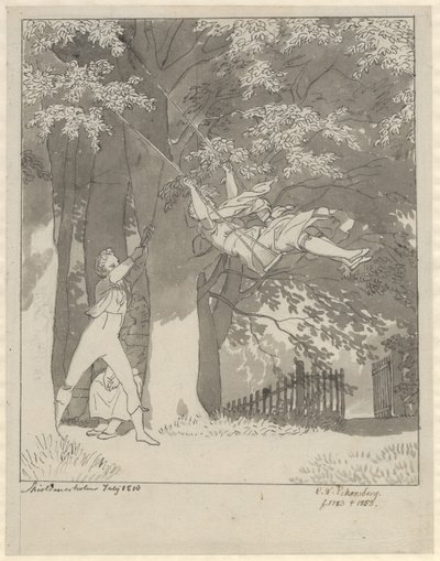 Gyngen. Fra skoven ved Skjoldnæsholm af Christoffer Wilhelm Eckersberg
