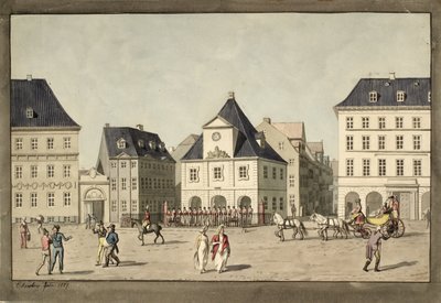Kongens Nytorv med Hovedvagten af Christoffer Wilhelm Eckersberg