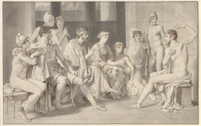 Odysseus hos Alkinoos beretter om sit liv af Christoffer Wilhelm Eckersberg