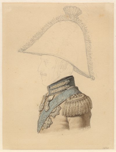 Portræt af Frederik VI i profil mod venstre af Christoffer Wilhelm Eckersberg