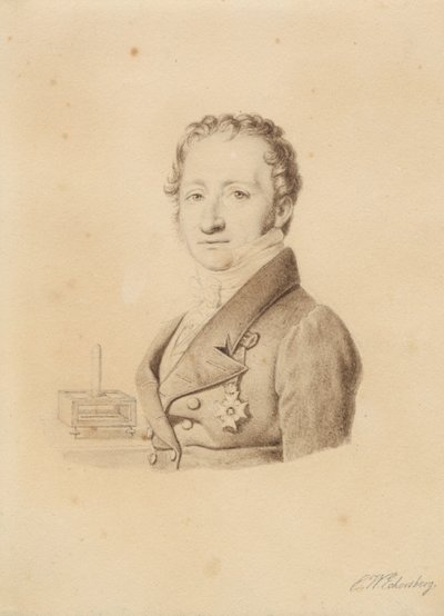 Portræt af den norske fysikker Christoffer Hansteen. Brystbillede en face t.v. af Christoffer Wilhelm Eckersberg