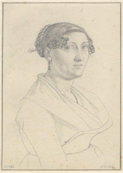Portræt af en romerinde, en face vendt mod højre. af Christoffer Wilhelm Eckersberg