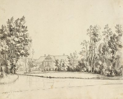 Sanderumgaard set fra haven af Christoffer Wilhelm Eckersberg