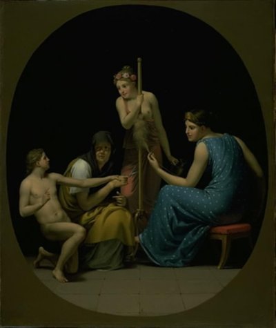 The Parcae: Clotho, Lachesis og Atropos Spinning the Thread of Life af Christoffer Wilhelm Eckersberg