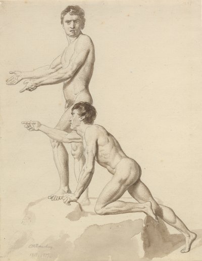 To israelitter på en klippeblok af Christoffer Wilhelm Eckersberg